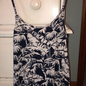 H&M Navy and White Tropical Romper